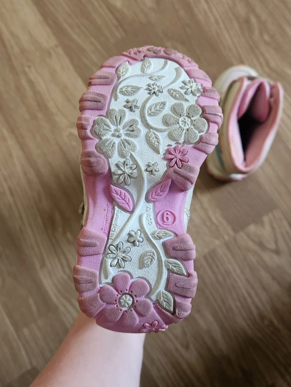 Y2K Disney Girls' Pink Princess Winter Boots - Cute Floral Strap Design
